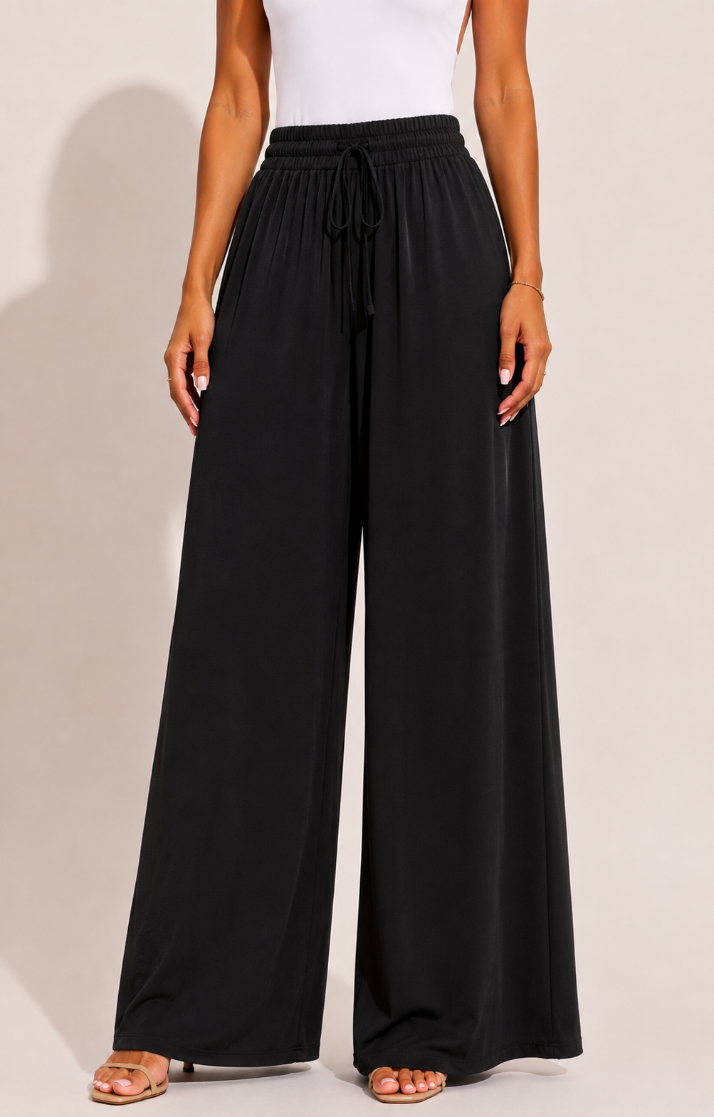 Pantalon Large Vacances Cordon Élastique