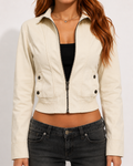 Veste Cropped Zippée Y2K Streetwear
