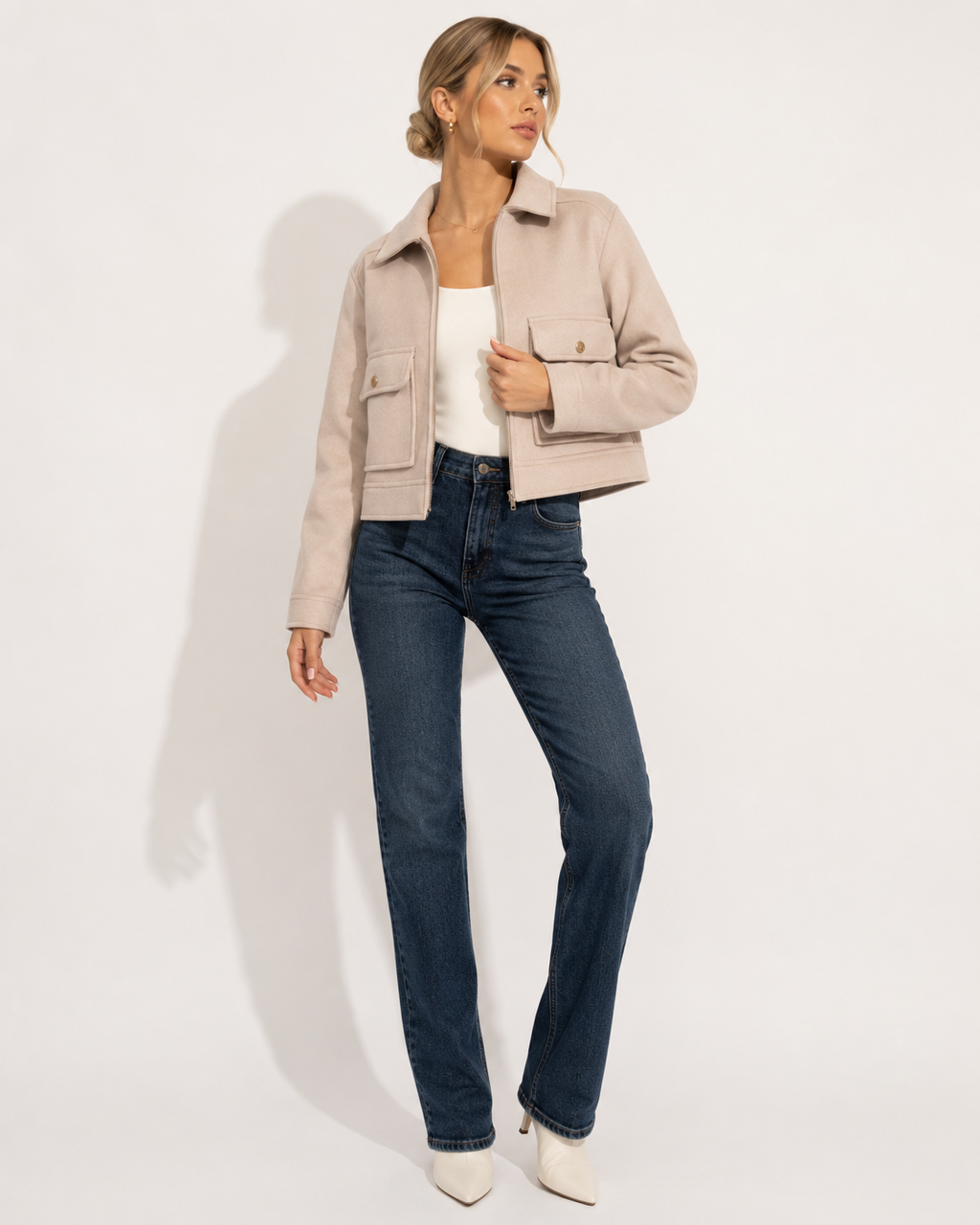 Veste Zippée Hiver Poche Élégante