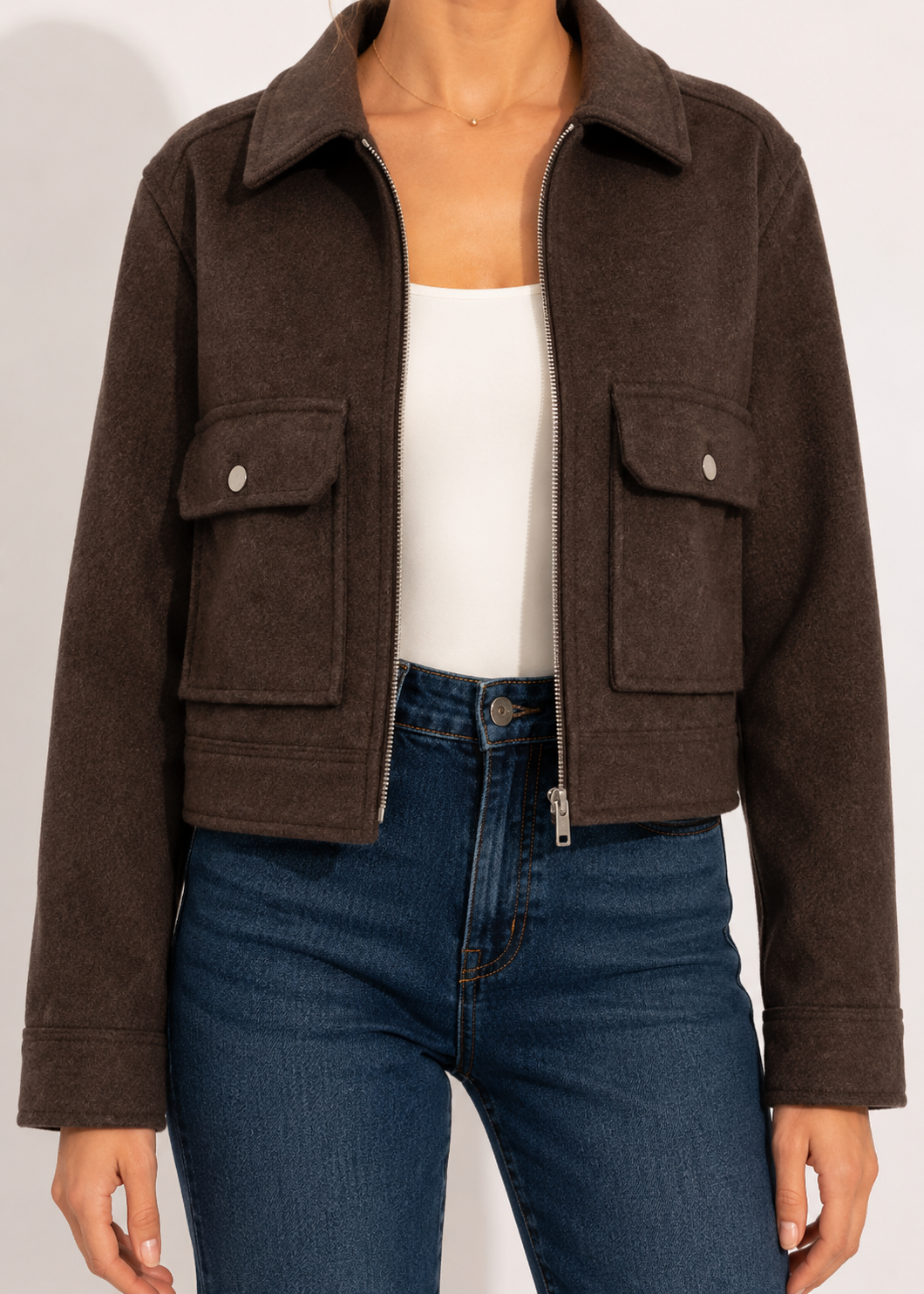 Veste Zippée Hiver Poche Élégante