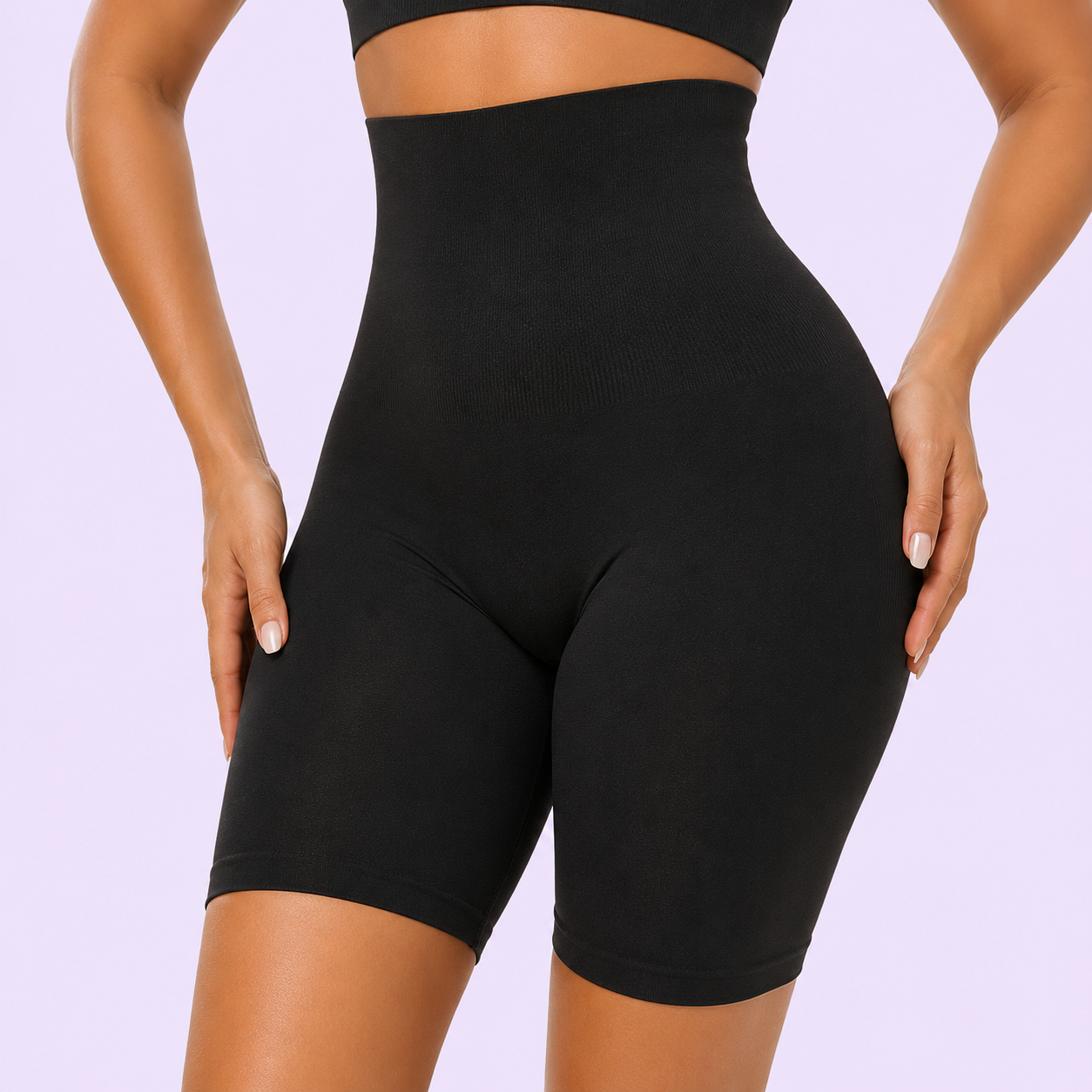 Short Sculptant Taille Haute Cuisses Mi-Longueur Lot de 3