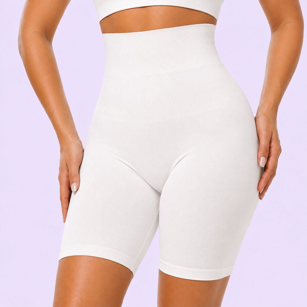 Short Sculptant Taille Haute Cuisses Mi-Longueur Lot de 3