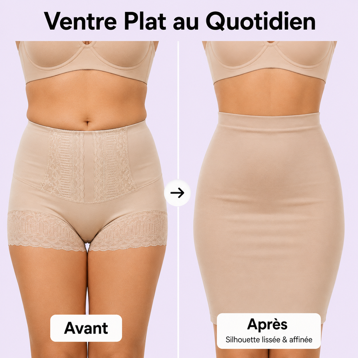 Short Gainant Taille Haute Sans Couture Dentelle Lot de 3