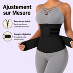 Ceinture Amincissante Ajustable Fermeture Éclair Contrôle du Ventre