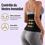 Ceinture Amincissante Ajustable Fermeture Éclair Contrôle du Ventre