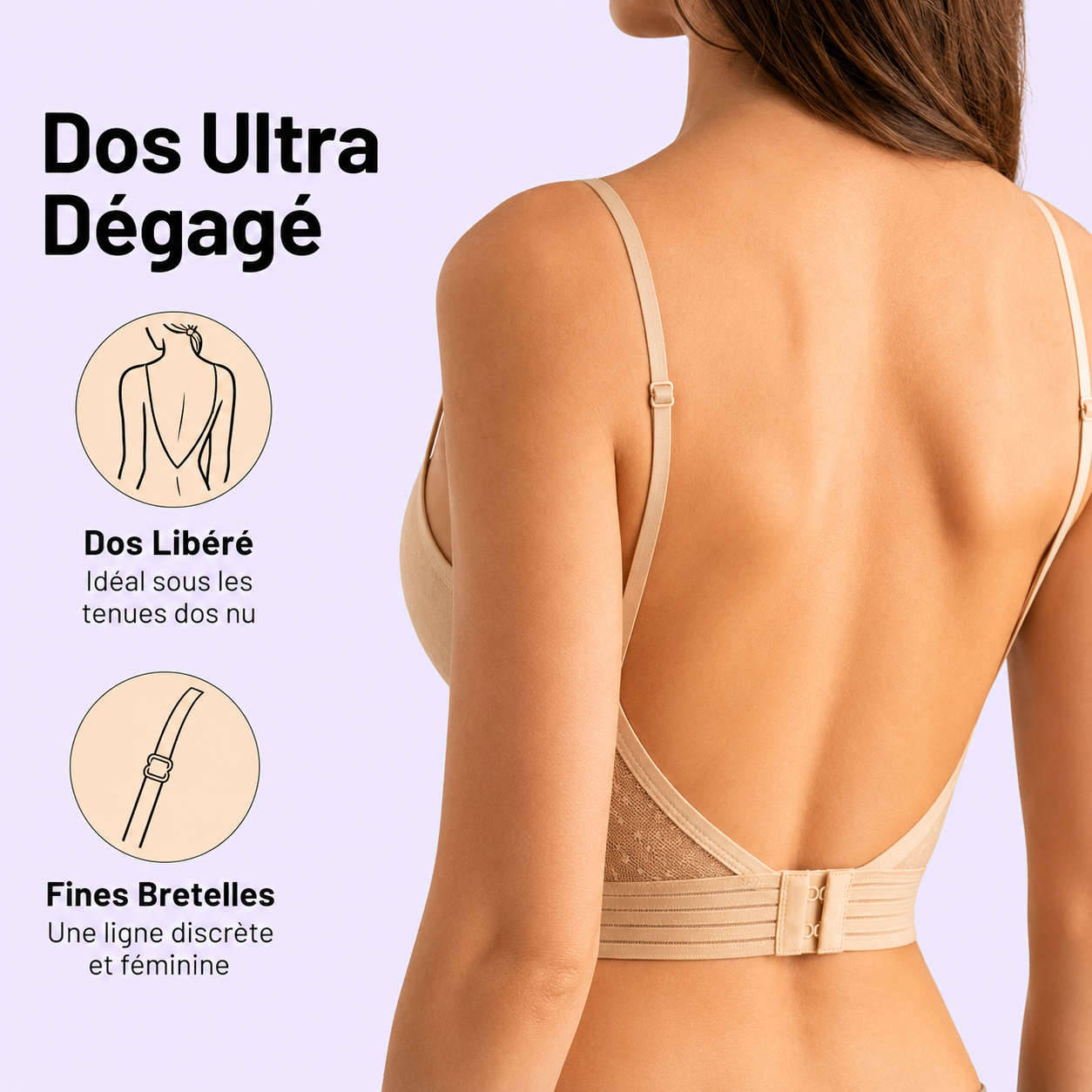 Soutien-gorge Dos Nu en Dentelle Ultra-Fin Sans Armatures - Lot de 3