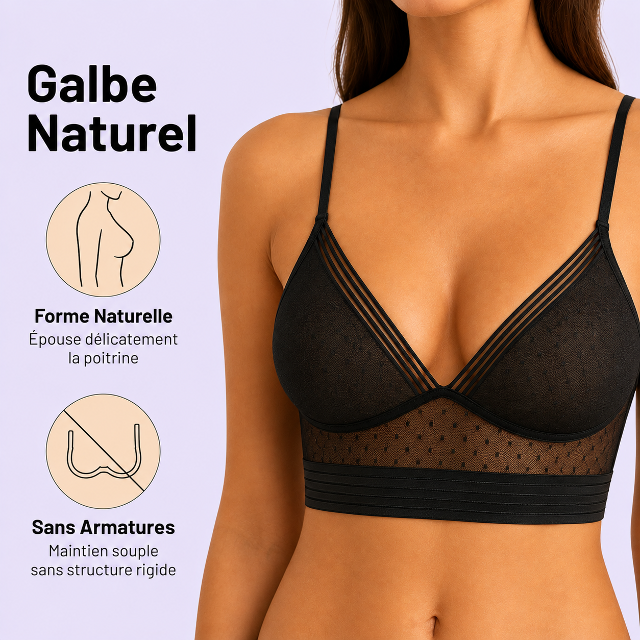 Soutien-gorge Dos Nu en Dentelle Ultra-Fin Sans Armatures - Lot de 3