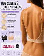 Soutien-gorge Dos Nu en Dentelle Ultra-Fin Sans Armatures - Lot de 3