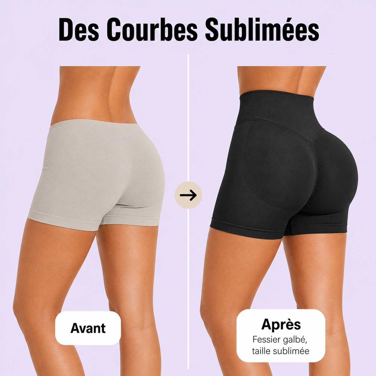 Short Sans Couture Push-Up Fessier Yoga