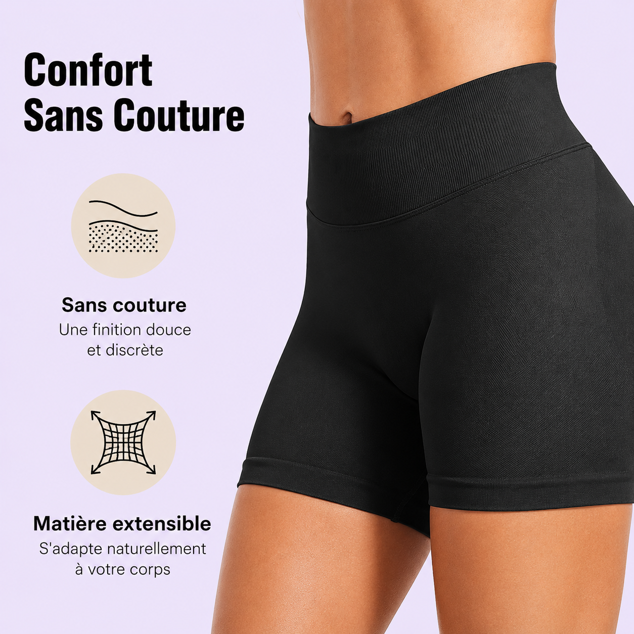 Short Sans Couture Push-Up Fessier Yoga