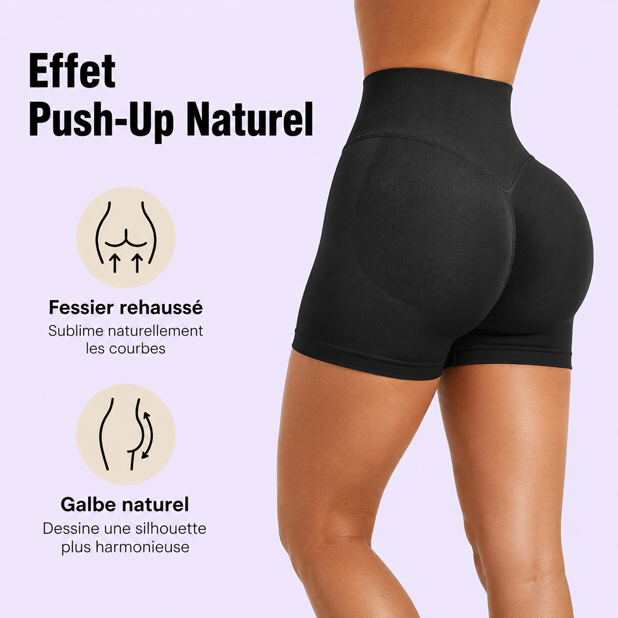 Short Sans Couture Push-Up Fessier Yoga
