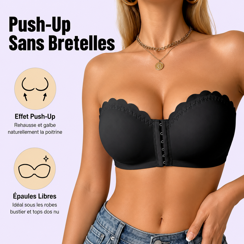 Soutien-gorge en Dentelle Sans Bretelles Push-Up - Lot de 3