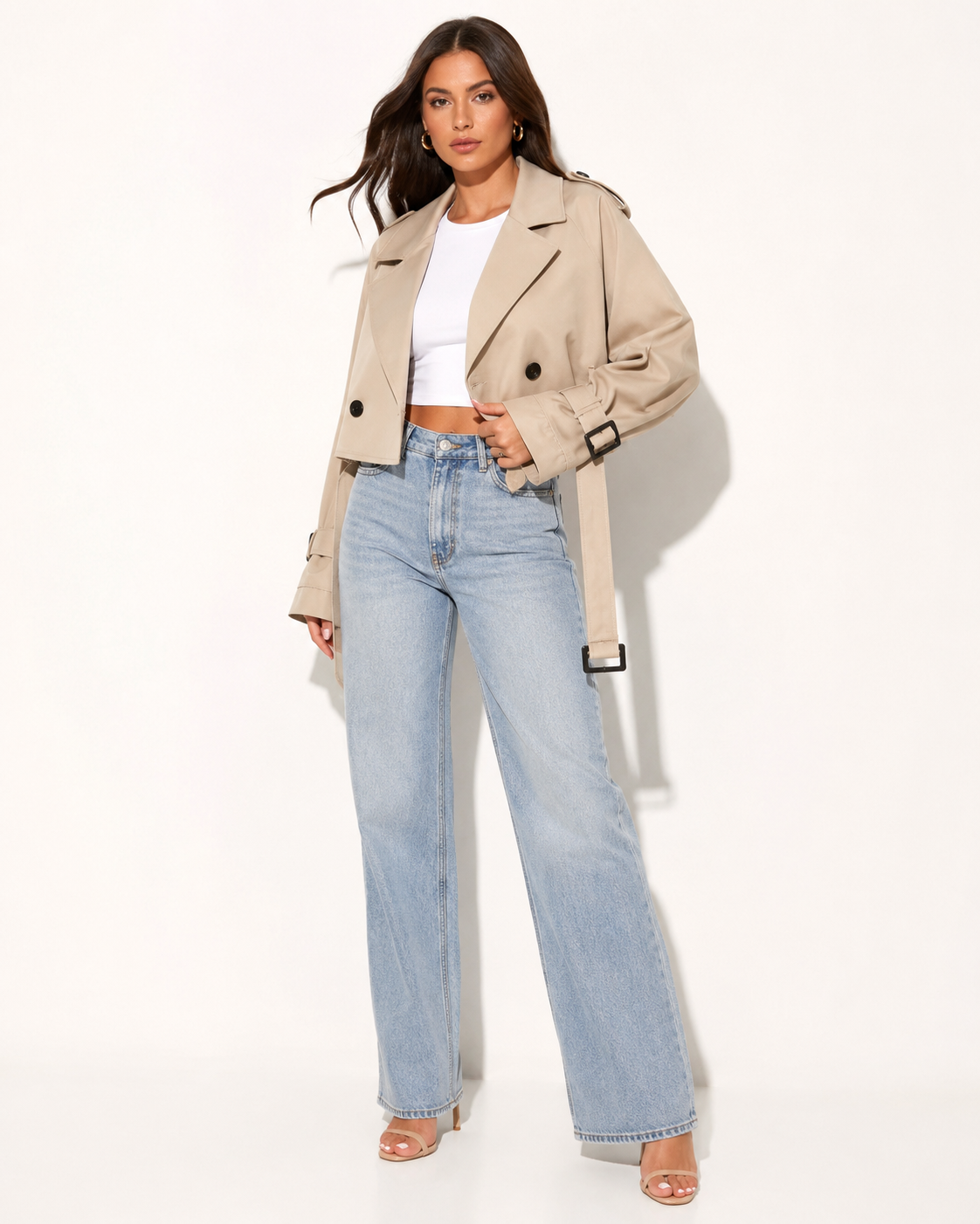 Trench Court Croisé Streetwear Vintage