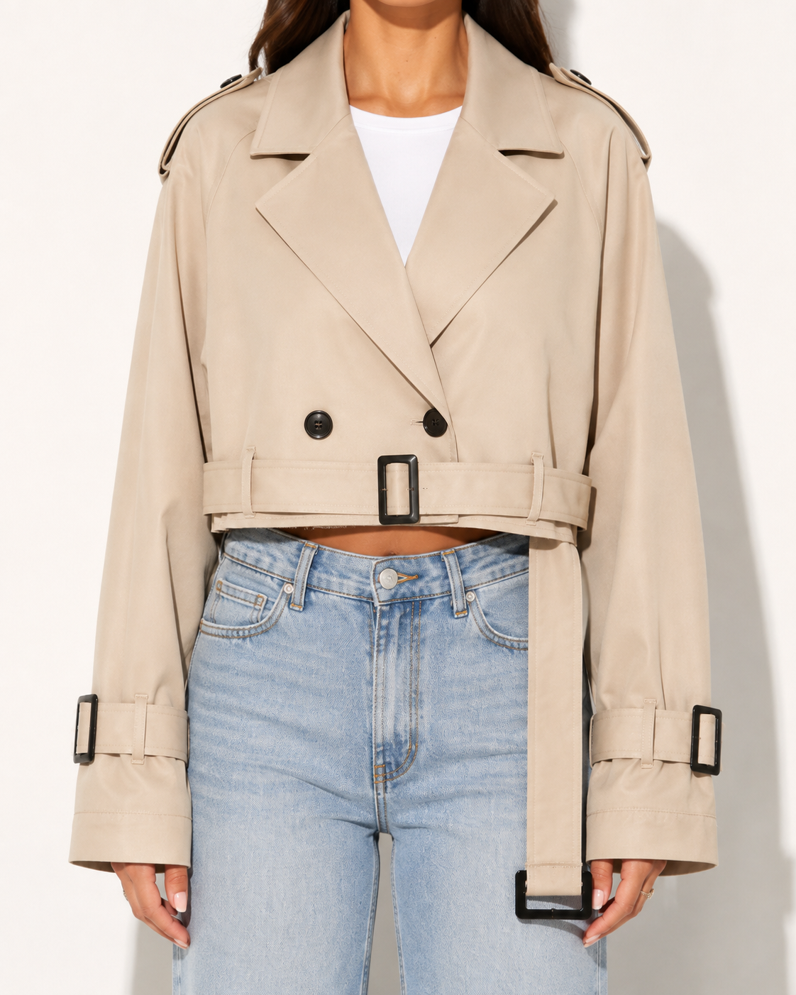 Trench Court Croisé Streetwear Vintage