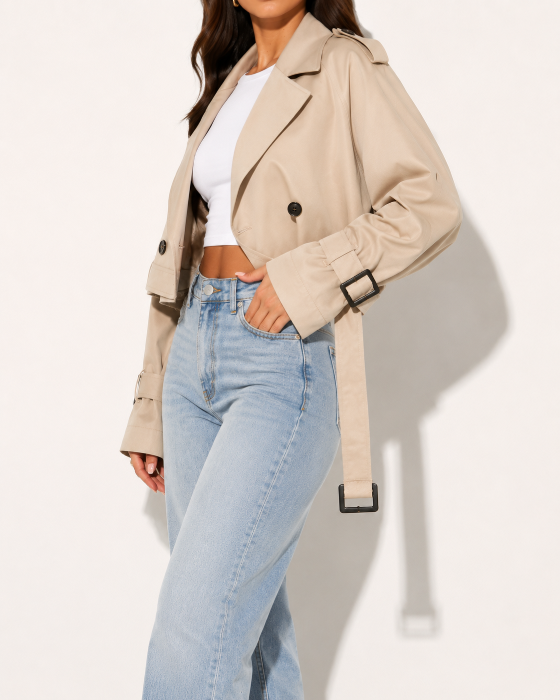 Trench Court Croisé Streetwear Vintage