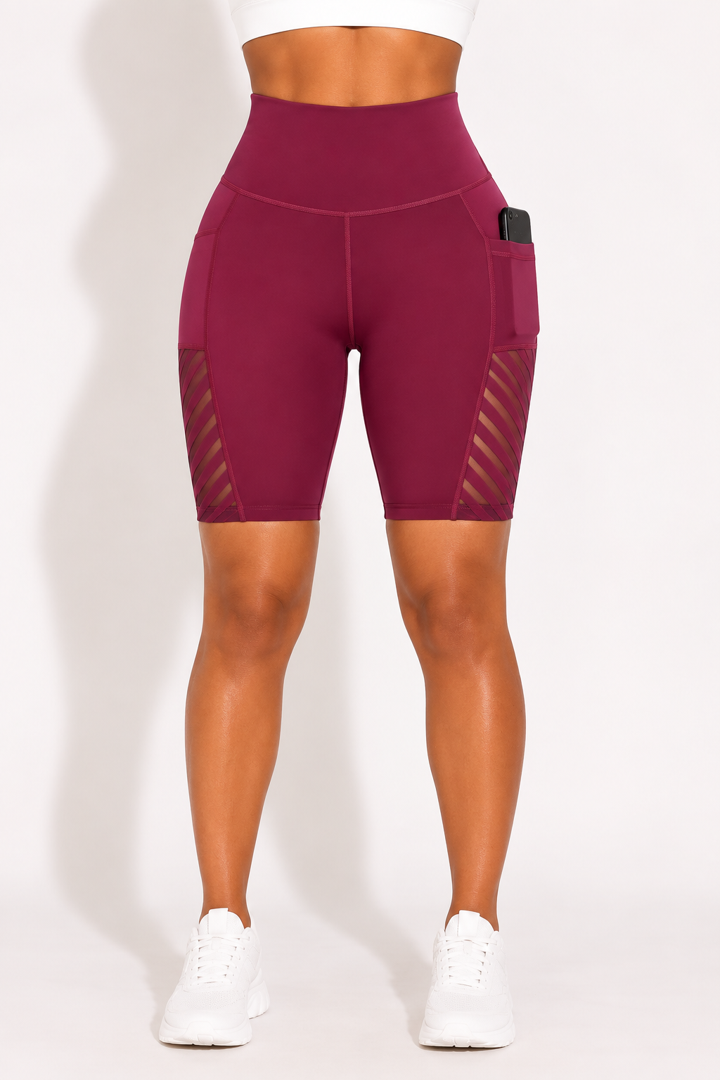 Short de Sport Taille Haute Poches Latérales Yoga