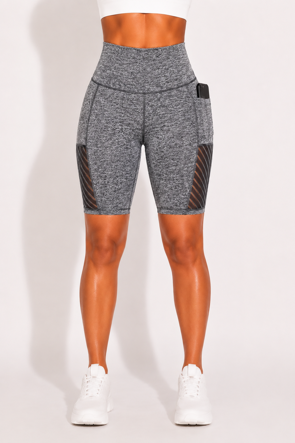 Short de Sport Taille Haute Poches Latérales Yoga