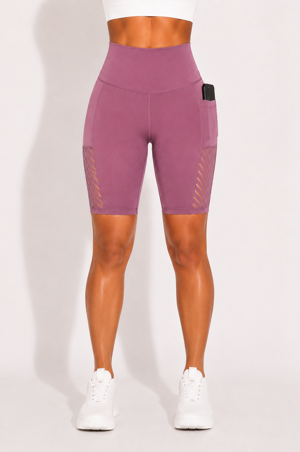 Short de Sport Taille Haute Poches Latérales Yoga
