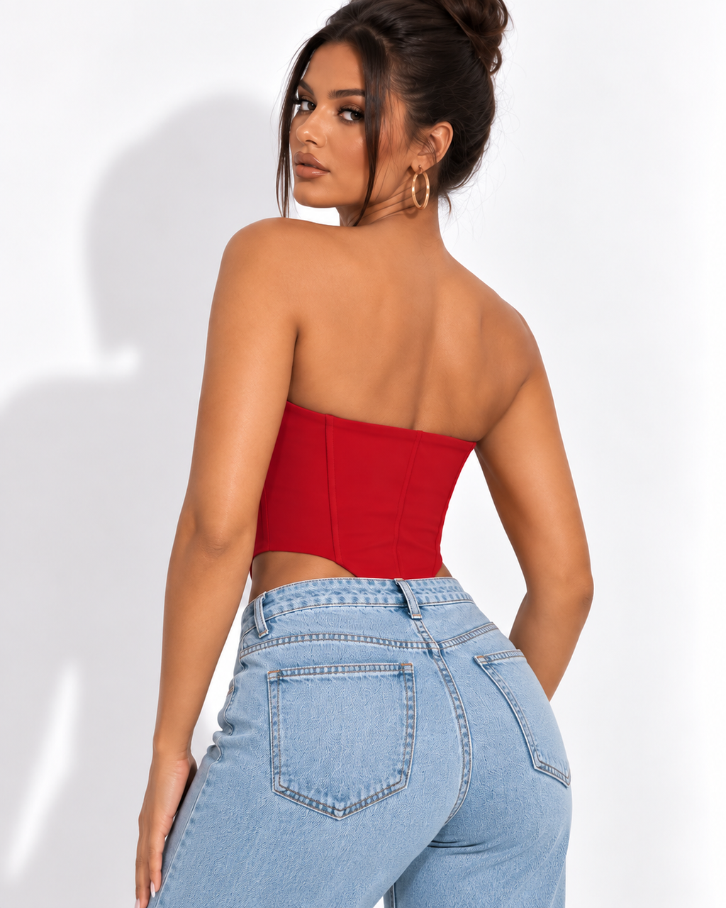 Crop Top Corset Épaules Dénudées Dos Nu