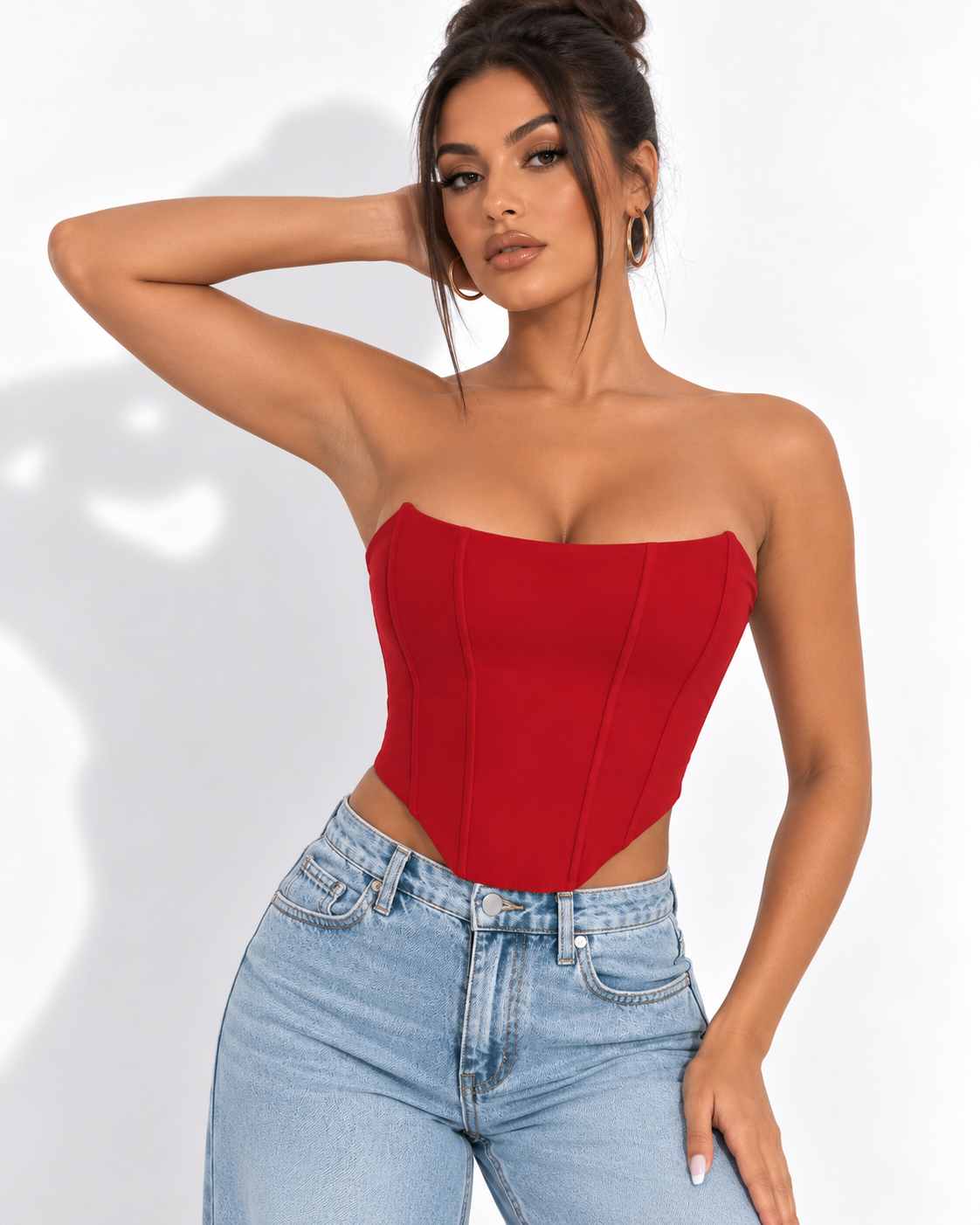 Crop Top Corset Épaules Dénudées Dos Nu