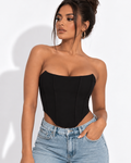 Crop Top Corset Épaules Dénudées Dos Nu