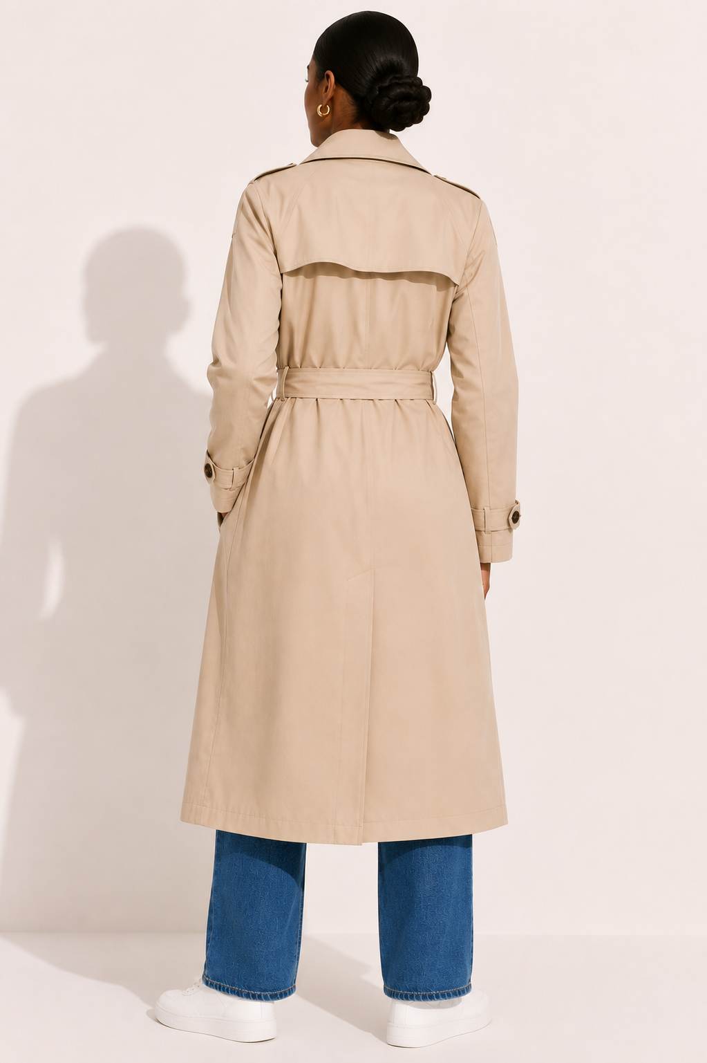 Trench Ceinturé Boutonné Vintage Chic