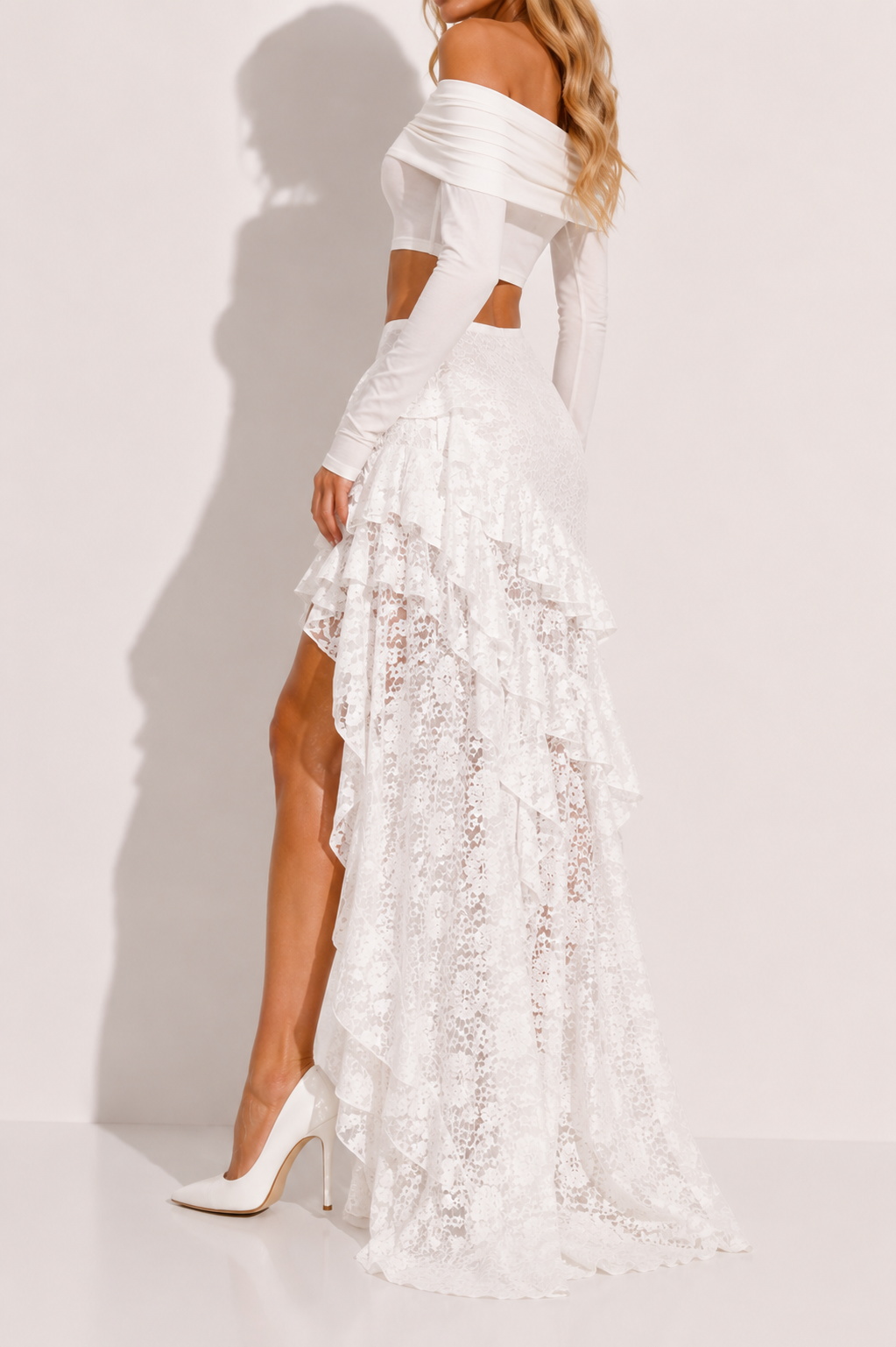 Jupe Longue Gothique Dentelle Streetwear
