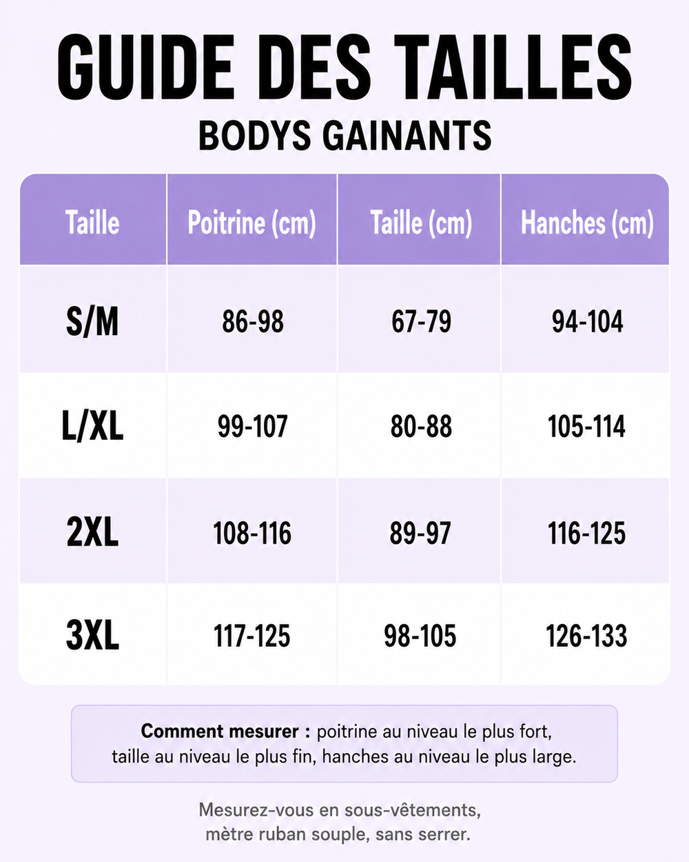 Guide des tailles
