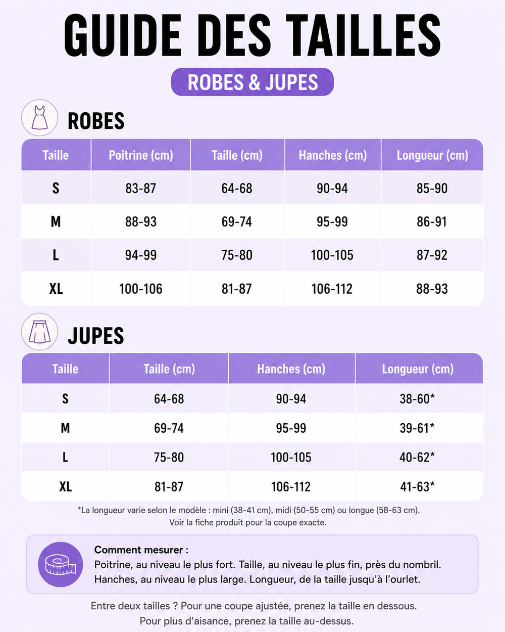 Guide des tailles