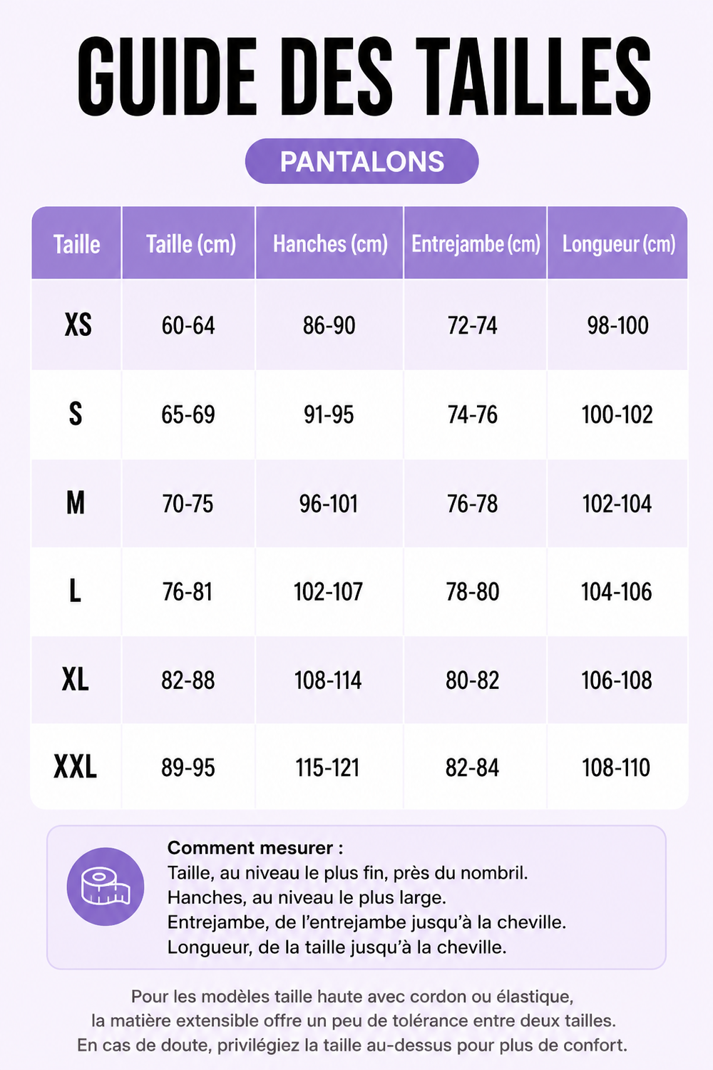 Guide des tailles