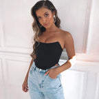 Crop Top Corset Épaules Dénudées Dos Nu