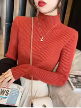 Pull Col Roulé Basique Manches Longues