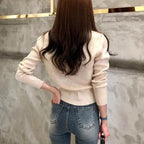 Cardigan Tricoté Manches Longues Boutonné