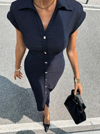 Robe Midi en Denim Zippée