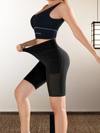 Short de Sport Taille Haute Poches Latérales Yoga