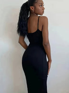 Robe Satin Fluide Dos Nu