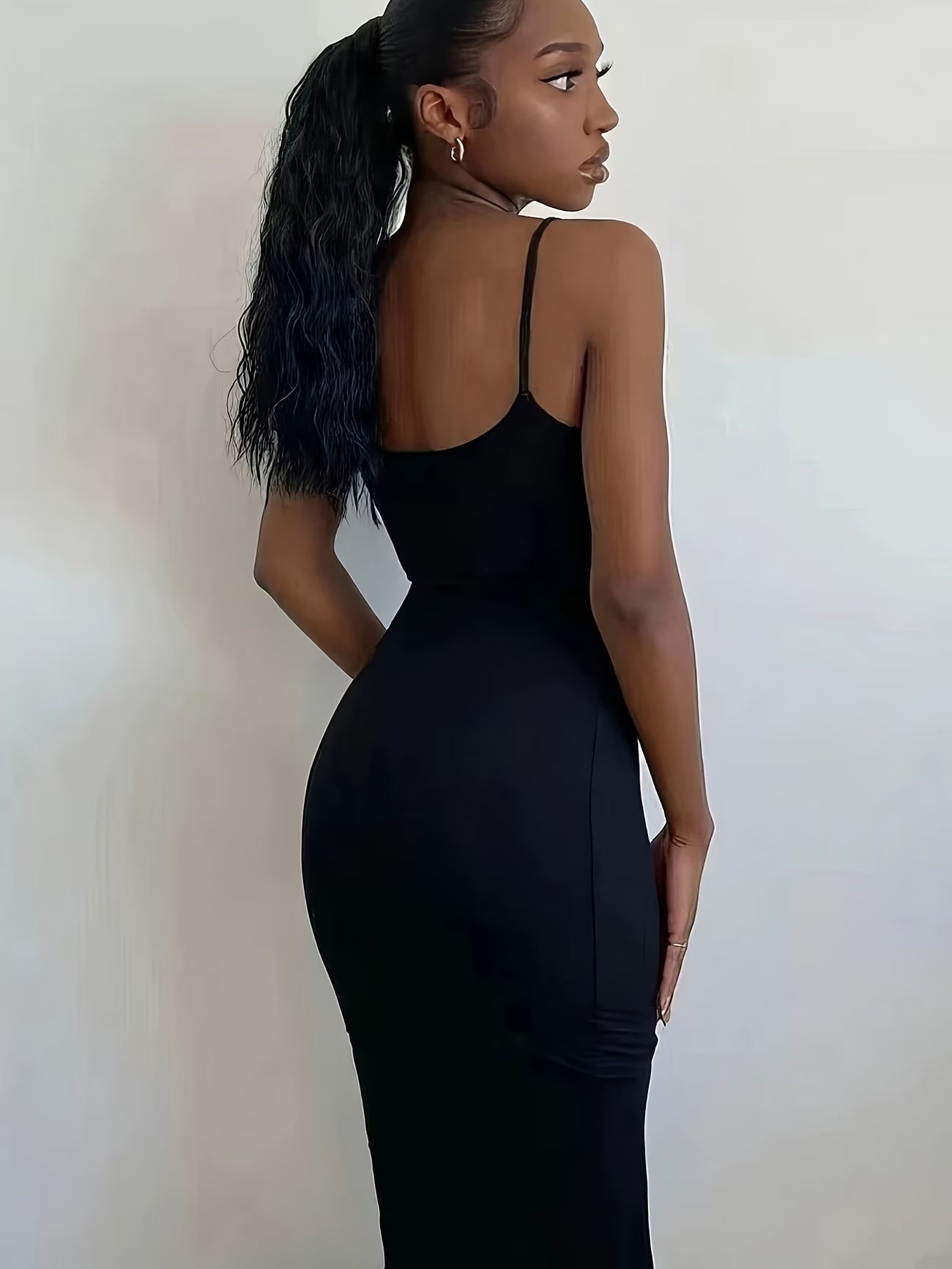 Robe Satin Fluide Dos Nu